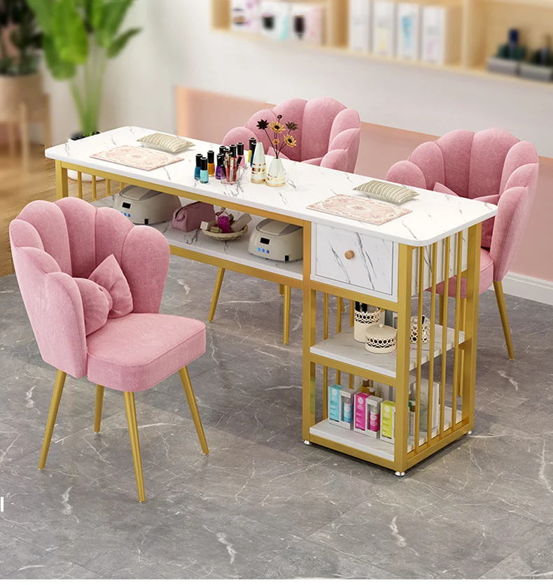 Description Picture 3 of itemNordic Manicure Table and Chair Set Salon Furniture Modern Minimalist Single Double Nail Tables Professional Manicure Table U