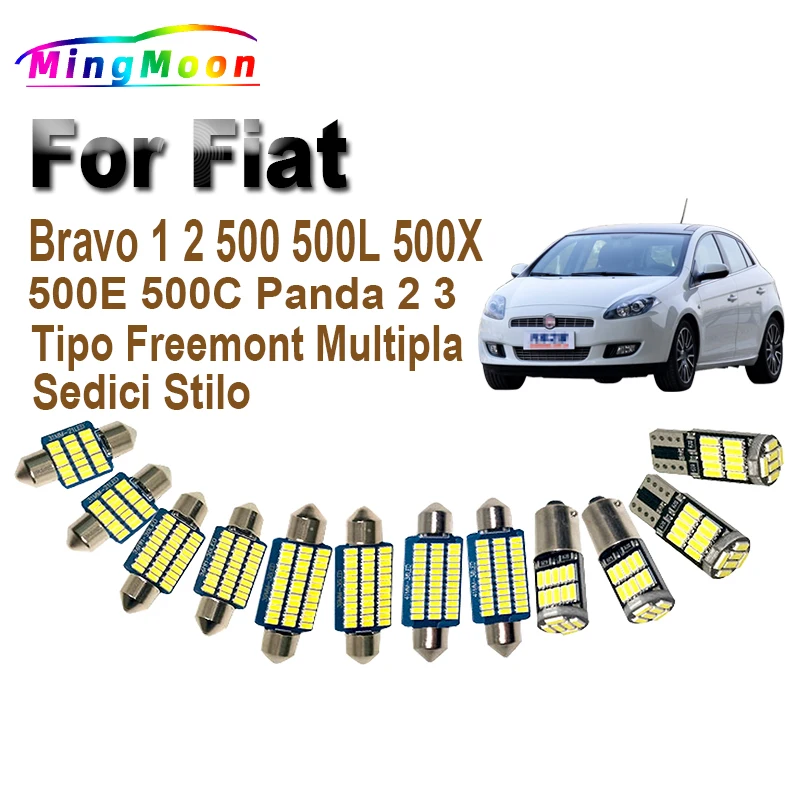 Canbus Car Lamp Led Interior Light Per Fiat Multipla Bravo 1 2 500 500L 500X 500E 500C Panda 2 3 Tipo Freemont Sedici Stilo