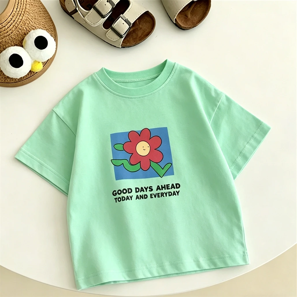 1-7Age Child Lovely Tshirt Printing Tops Summer Clothes Fruit T-shirt Simple All-match Base Shirt Baby Boys Thin Short Sleeve 6
