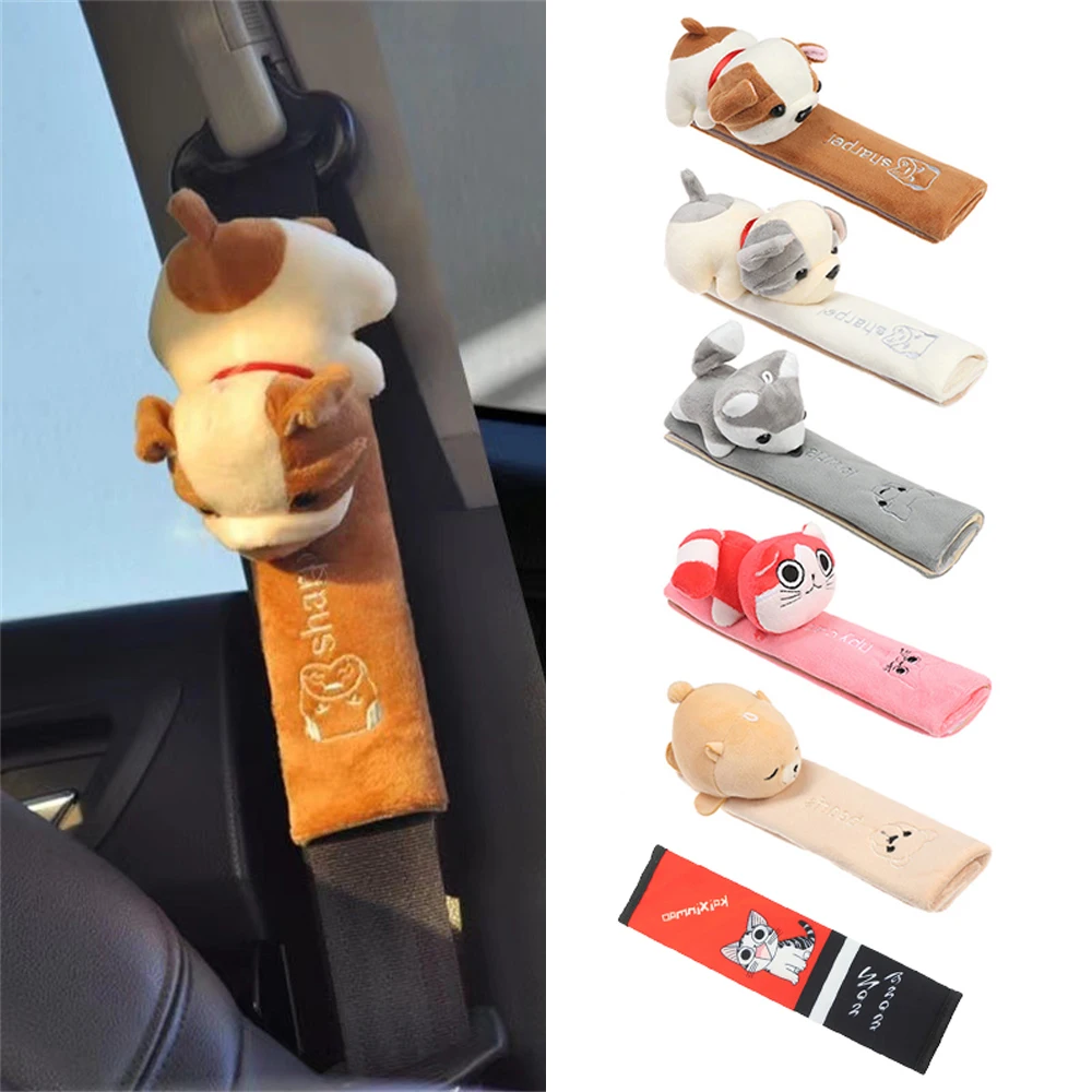 Seat Belt Covers Cartoon Car Seat Belt Shoulder Pad Warm Flannel Interior Cushion Protector Safety Protection
