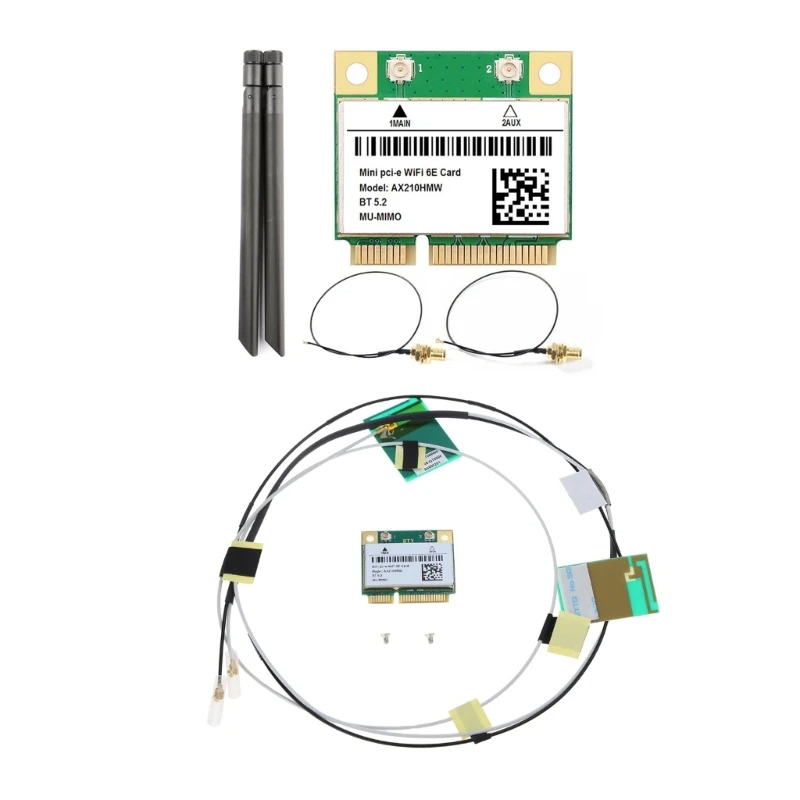 

Сетевая карта WiFi 6E AX210HMW Mini PCI-E Wifi6e Card Bluetooth-совместимая 5.2
