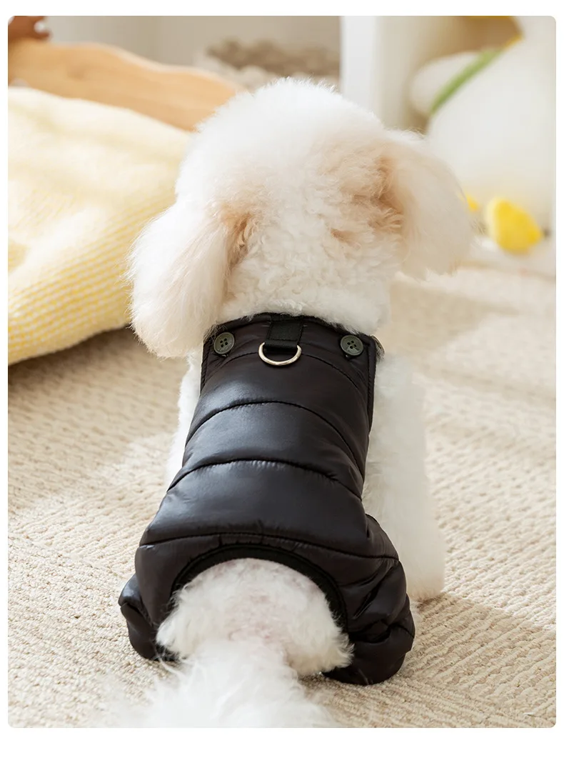 10PC/Lot Winter Dog Jumpsuit Clothes Waterproof Warm Dog Strap Pants Chihuahua Jacket Overalls Pet Outfits