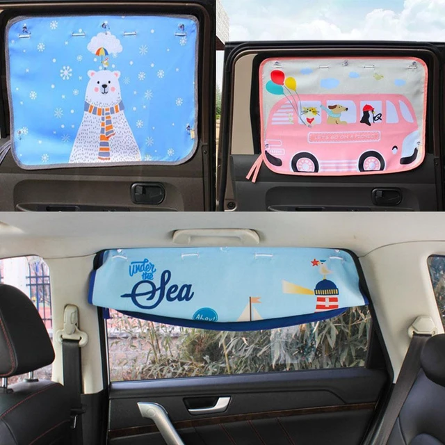 Rideau à ventouse pour fenêtre de voiture, pare-soleil de dessin animé,  protection UV universelle pour enfants, bébé, enfants - AliExpress