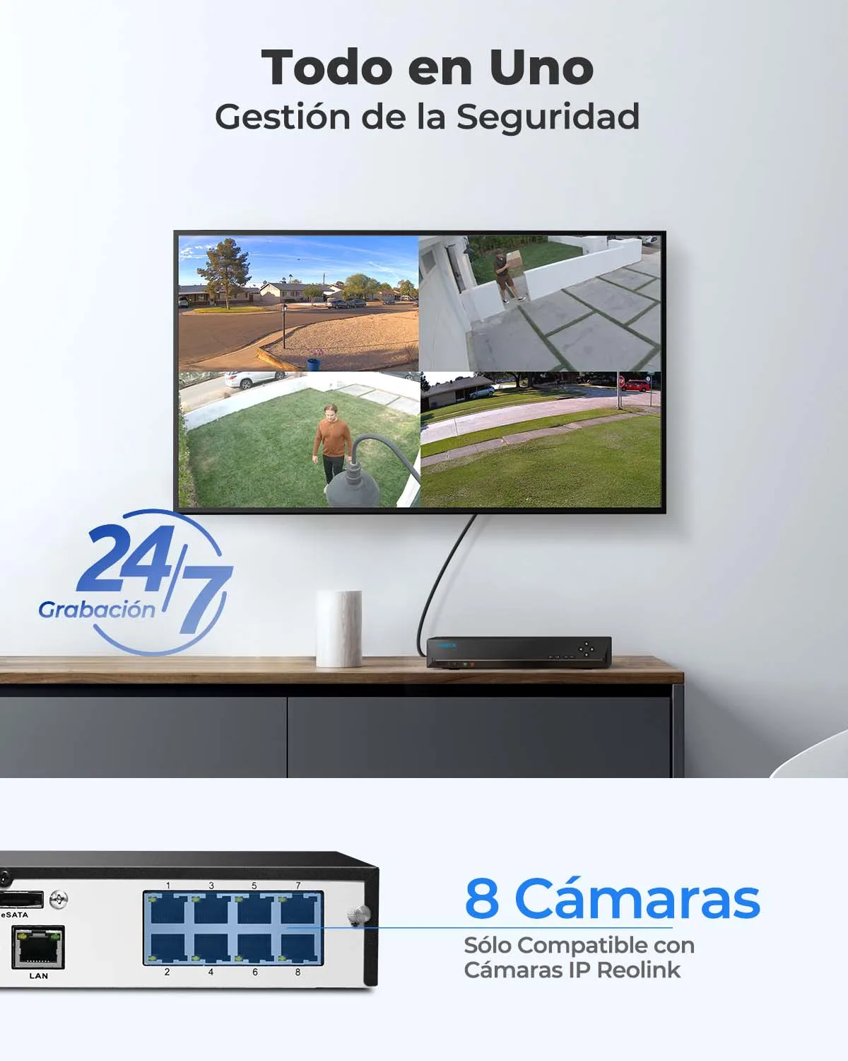 Reolink-sistema de cámaras de seguridad 4K, 8 canales, Kit de cámaras IP de 8MP con Zoom, 16 canales, grabación de vídeo confiable 24/7, NVR PoE de 8 canales