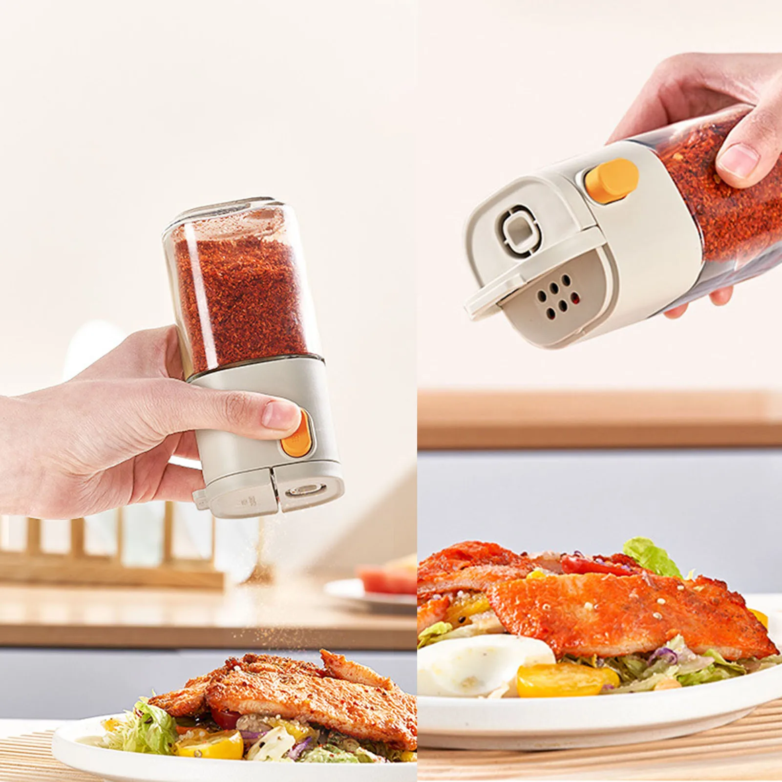 Seasoning Box 180ml Quantitative Salt Shaker Dustproof Metering Press Type