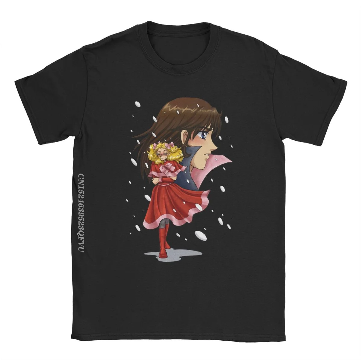 T-shirt à col rond en pur coton pour hommes et femmes, T-shirt décontracté, Anime Kawaii, Manga, Candy, Terry, Snow