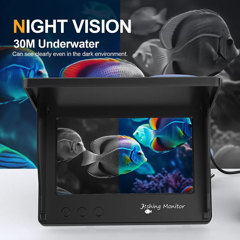 Underwater camera Underwater camera 1080p 4.3 inch lcd Endoscope camera Waterproof 6 Hours Endurance Night Vision 15/30m For ICE/Sea