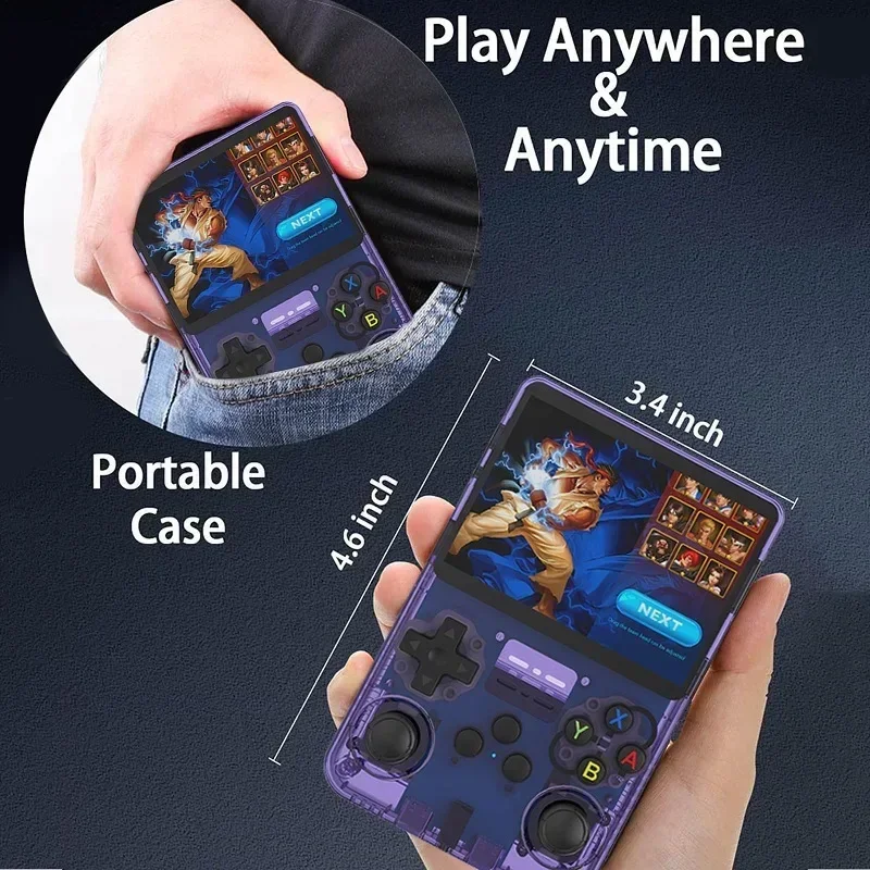 Portable Retro R36S Game Console with ARKOS System, A Classic Emulator Pre Insta