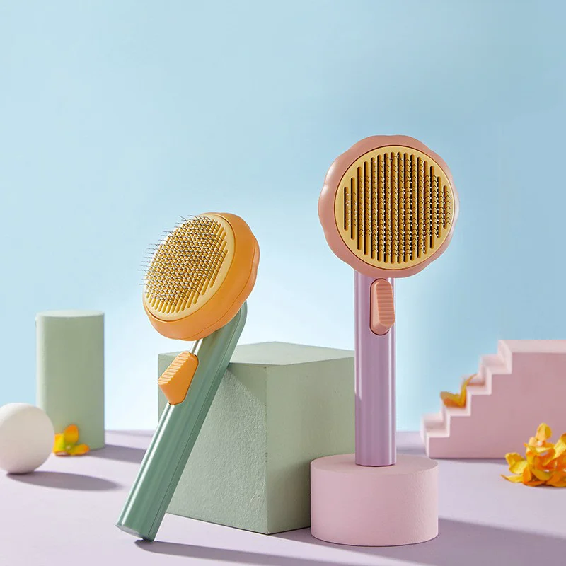 

Pumpkin Dog Cat Brush Self Cleaning Pet Hair Removal Comb for Dogs Cats Grooming Comb Pet Cleaning Grooming Tool Pet Accessories