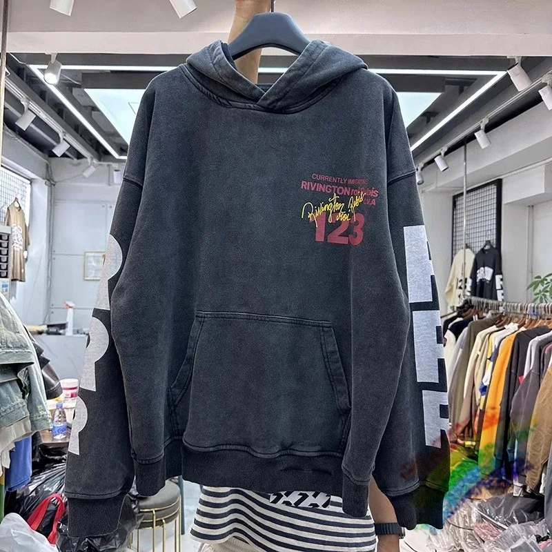 

Винтажная Толстовка в стиле оверсайз RRR123, мужские и женские высококачественные моющиеся пуловеры с капюшоном RRR 123