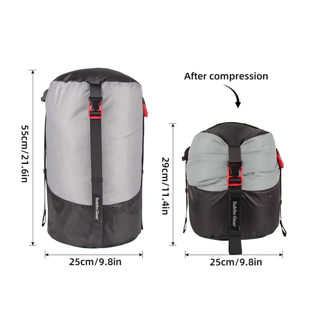 Lightweight Compression Stuff Sack 1-25L - Waterproof Polyester Bag For Camping, Hiking, Backpacking