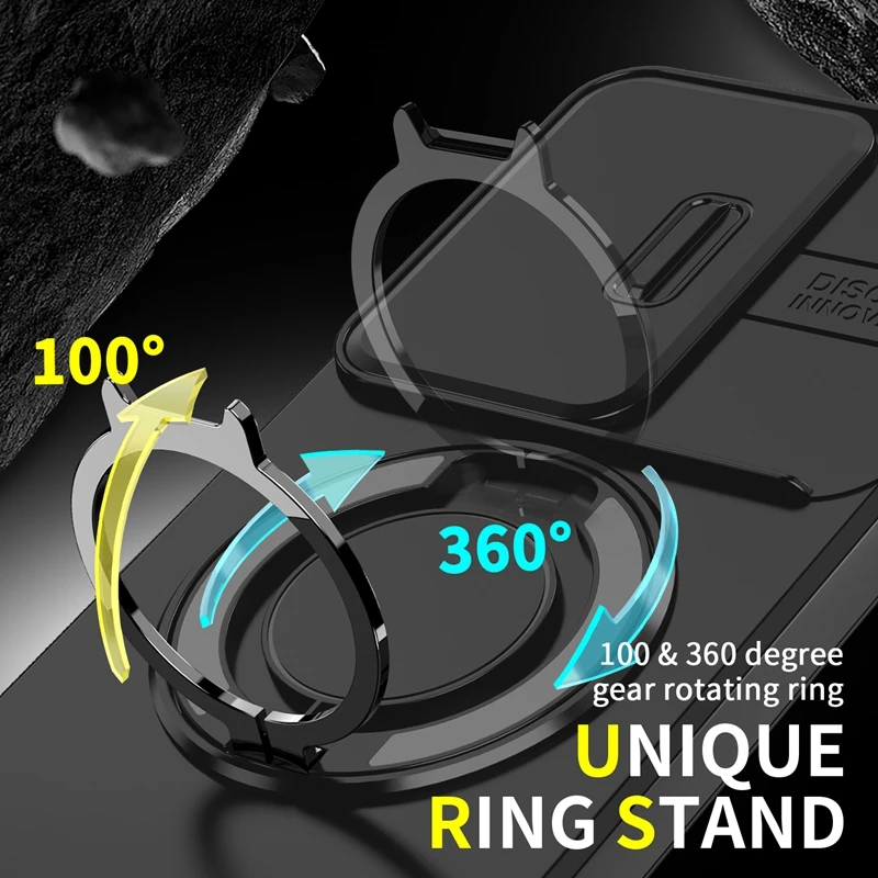 Car Magnetic Holder Ring Armor Shockproof Case with Camera Protection