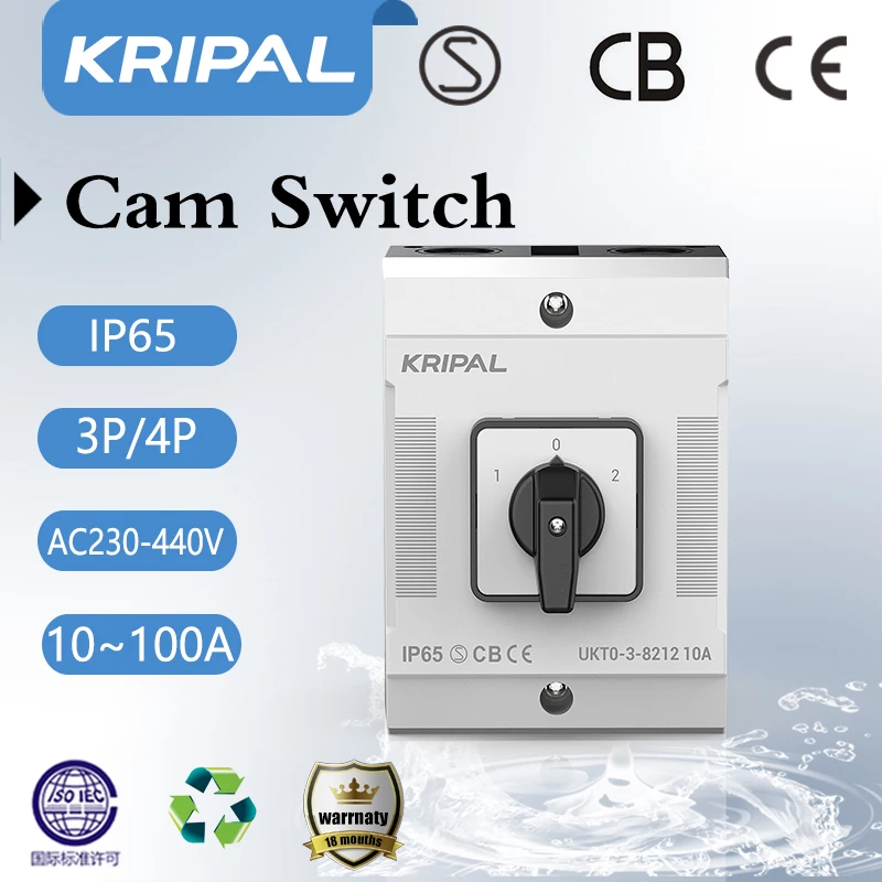 3 Position Rotary Cam Switch 3P 4P Electrical Control Switches Motor Switch Changeover Switches Selector switch  For Generator