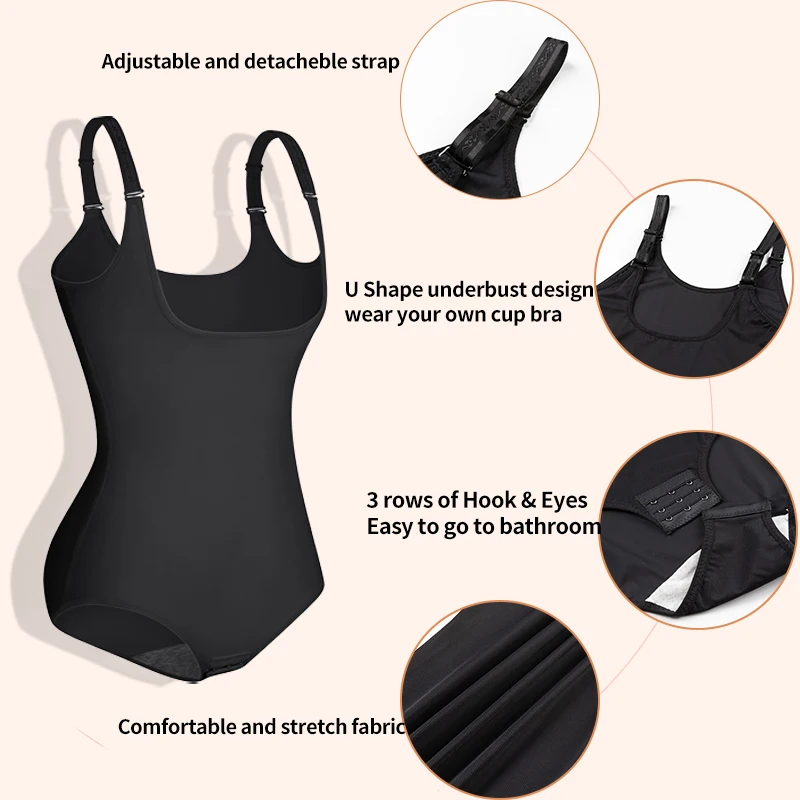 Underbust Bodysuit Shapewear Women Seamless Full Body Shaper Slimming Waist Tummy Control Underwear Flat Belly Smooth Corset waist trainer women body shaper sexy bodysuit