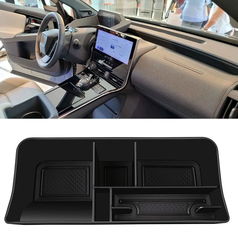 

For Toyota BZ4X 2022+ Center Console Front Storage Tray Interior Tidying Accessories Organizer