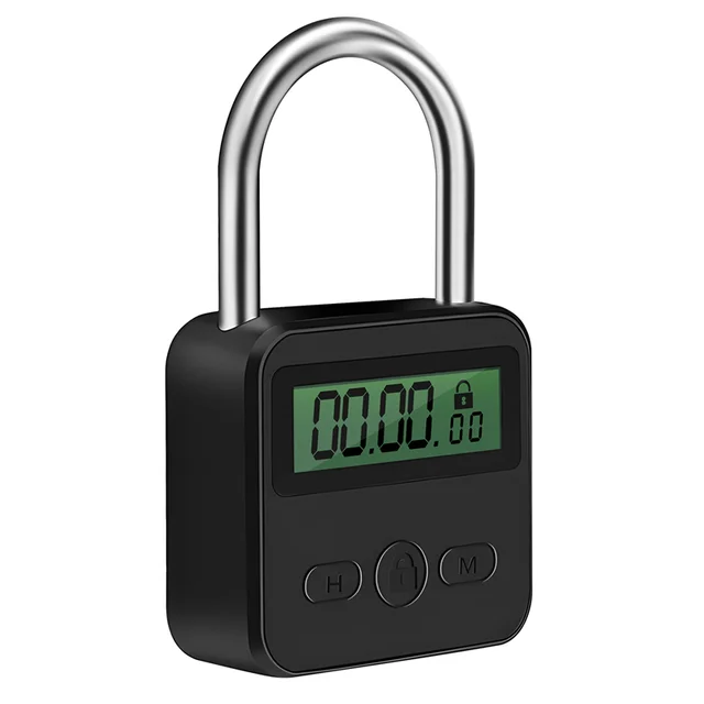 A42Z-Metal Timer Lock LCD Display Multi-Function Electronic Time 99 Hours Max Timing USB Rechargeable Timer Padlock 2
