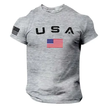 Men's t-shirts Men's Independence Day Flag Print Spring/summer Leisure Sports USA Independence Day 4 Of July Flag Top 3