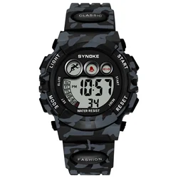 Children's Digital Sport Watch - Waterproof & Multifunctional Timepiece (Camouflage Black)