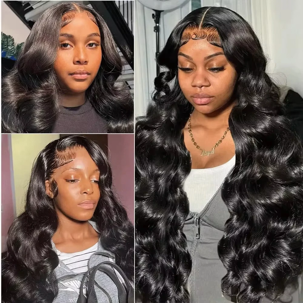 18-42 inch Body Wave 13x4 13x6 HD Transparent Lace Front Human Hair Wig Pre Plucked 200 250 Density Lace Frontal Wigs for Women 4