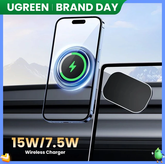 UGREEN Wireless Charger Qi 15W Car Phone Strong Holder Universal Phones  Magsafe
