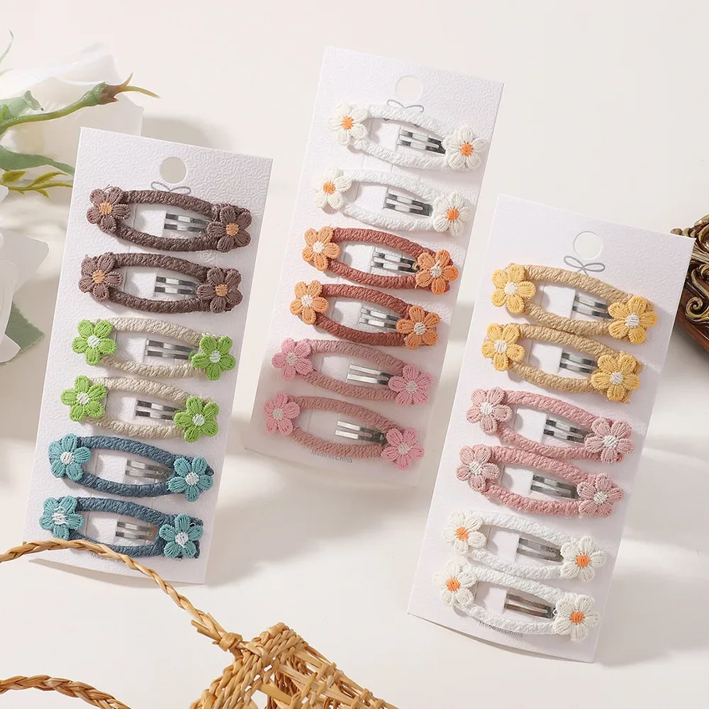 6 Teile/satz Ins Gänseblümchen Blume Haar Clips für Baby Mädchen Schöne Haarspange Haken Kinder Haar Zubehör Frauen Hairbangs BB Haarnadeln