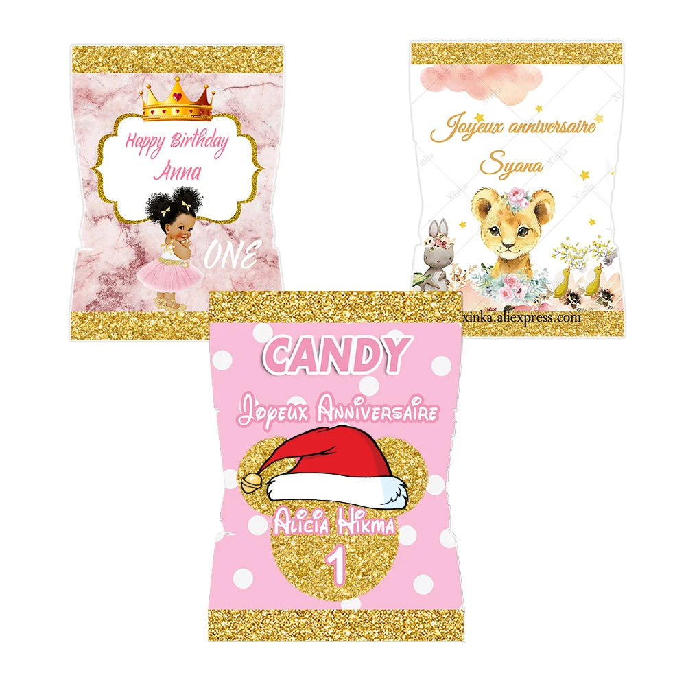 20pcs 사용자 정의 캔디 가방 핑크 미니 여자 파티 스낵 가방 거미 곰 패킷 치료 가방 모의 어린이 생일 파티 호의