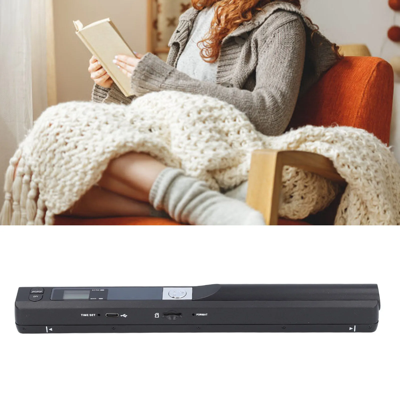 Portable Scanner 8.27 Inch PDF and JPG 900DPI Compact HD Scanning Mobile Document Scanner for Pictures