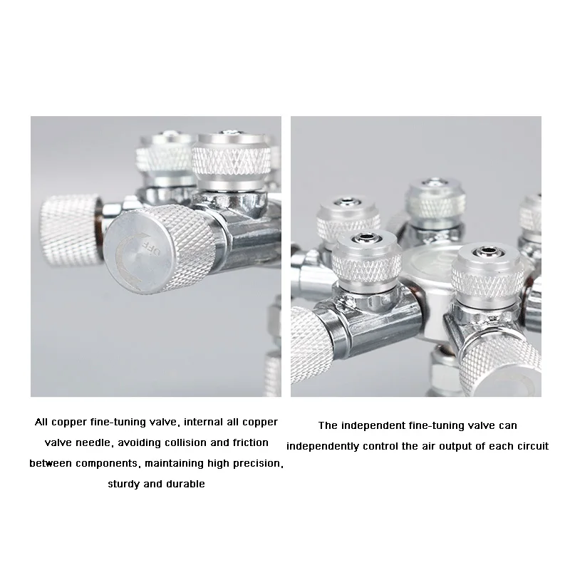 Aquarium CO2 diversion CO2 regulator multi-channel diversion control valve aluminum alloy multi-channel 2/3/4/6 optional