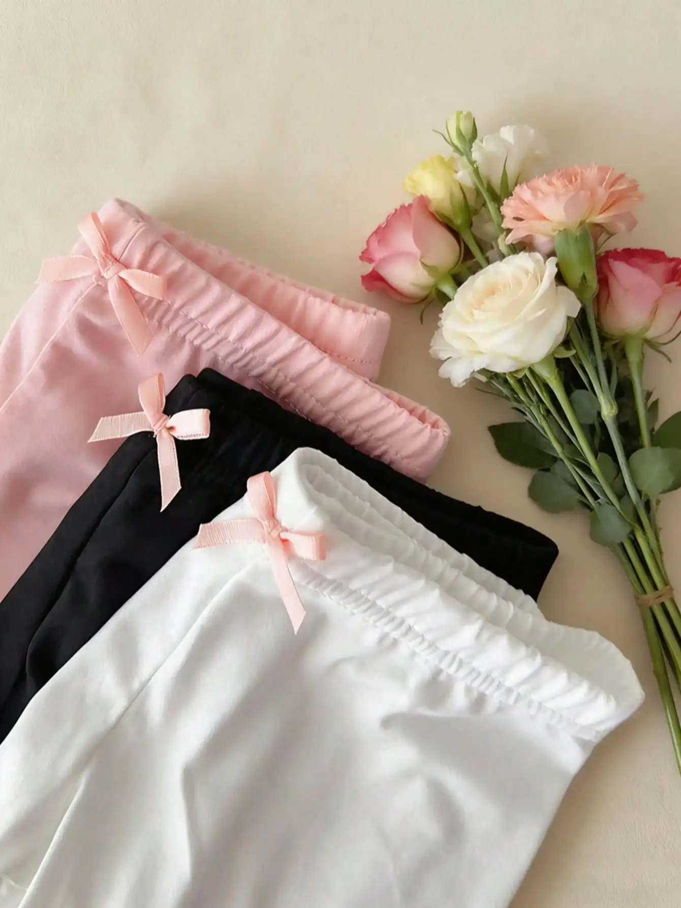 3Pcs 여아 모달 안전 반바지 2-10Y 노출 방지 리본 장식 아동용 반바지 캐주얼, 해변, 파티 및 공주 의상용