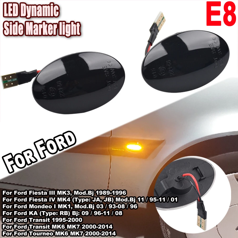 Sequential Led Side Mirror Marker Lights For 2015-2025 F'ord Transit