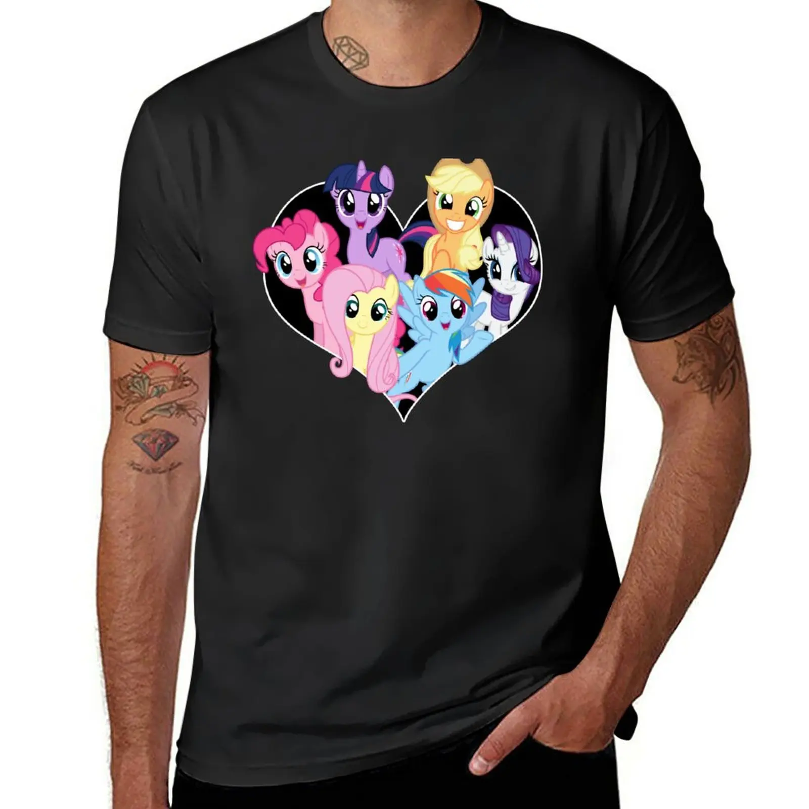 

chest heart ponies T-Shirt blondie t shirt sweat shirt mens clothes