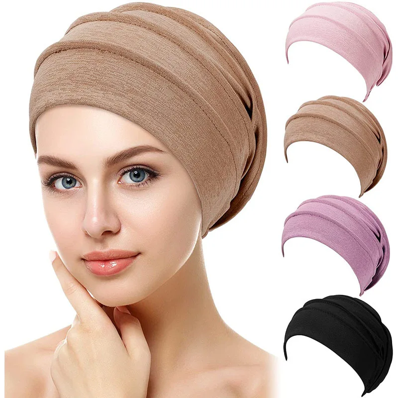 Women Breathable Hat Women's Hijabs Turban Elastic Cloth Head Cap Hat Soft Ruffle Cancer Chemo Cap Muslim Indian Hats women fashion ethnic style embroidery turban cap head wraps lady headscarf bonnet elastic muslim hijab turban cancer chemo hat