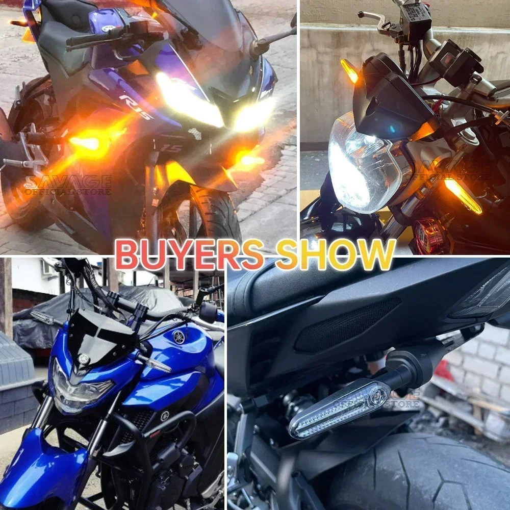 Motorcycle Turn Signal Lights LED For YAMAHA MT07 Tenere 700 XJ6 FZ6 MT09 Tracer 900 MT10 MT03 FZ25 Flashing Directional Flasher