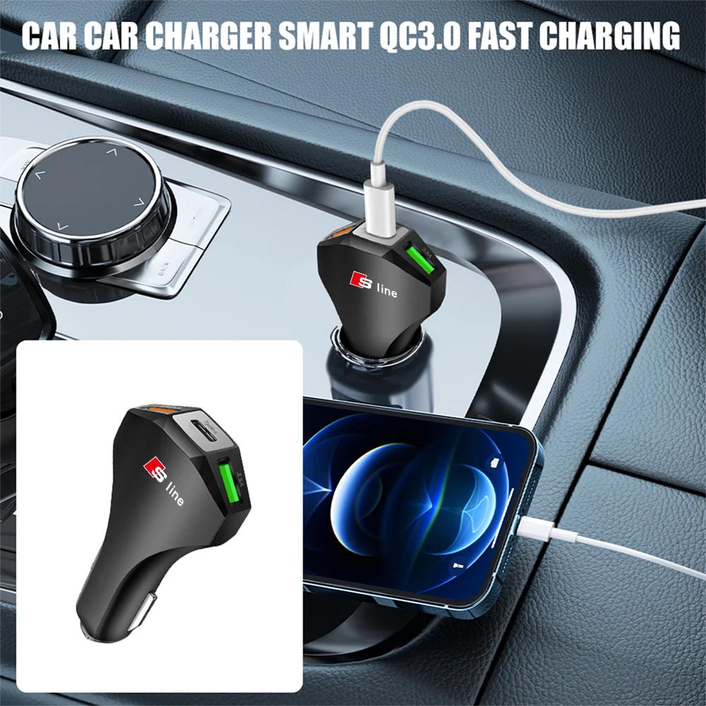 PD 35W Auto-Ladegerät Typ C Schnellladestation Handyadapter Mittelabdeckung für Audi A1 S3 S4 S A5 A6 B6 B7 B8 B9 Q3 Q5 8P 8V – Detail 2