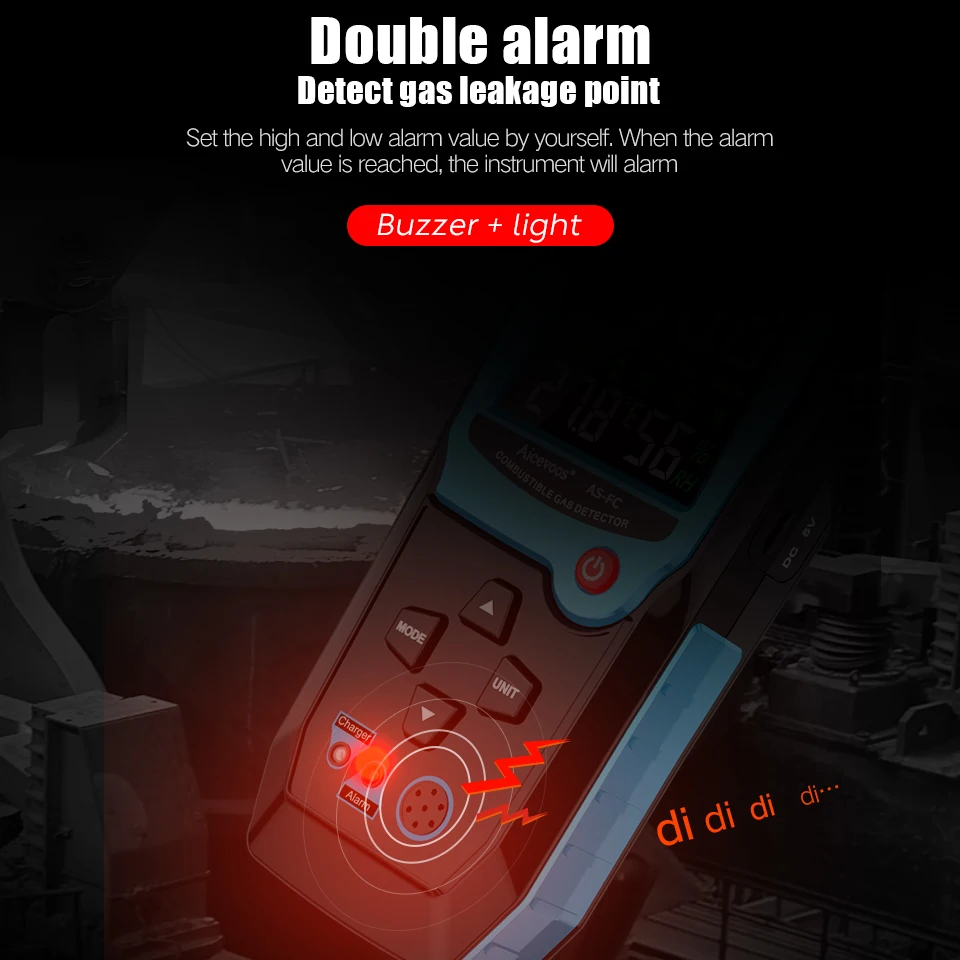 Gas Leak Detector Aicevoos Combustible Gas Leak Detector Flammable Gas Methane Natural Tester Sound Light Alarm Meter Leak Location Determine