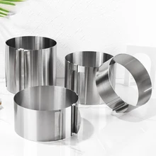 430 Stainless Steel 6-30cm Telescopic Mousse Ring Circle Mold Rustproof Adjustable With Scale Heightened Cake Rings For Baking