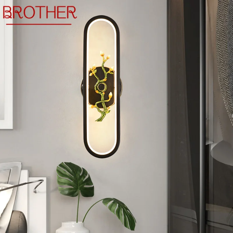 

BROTHER Modern Wall Lamp LED Vintage Brass Creative Sconce Light For Home Living Room Bedroom Corridor Decor