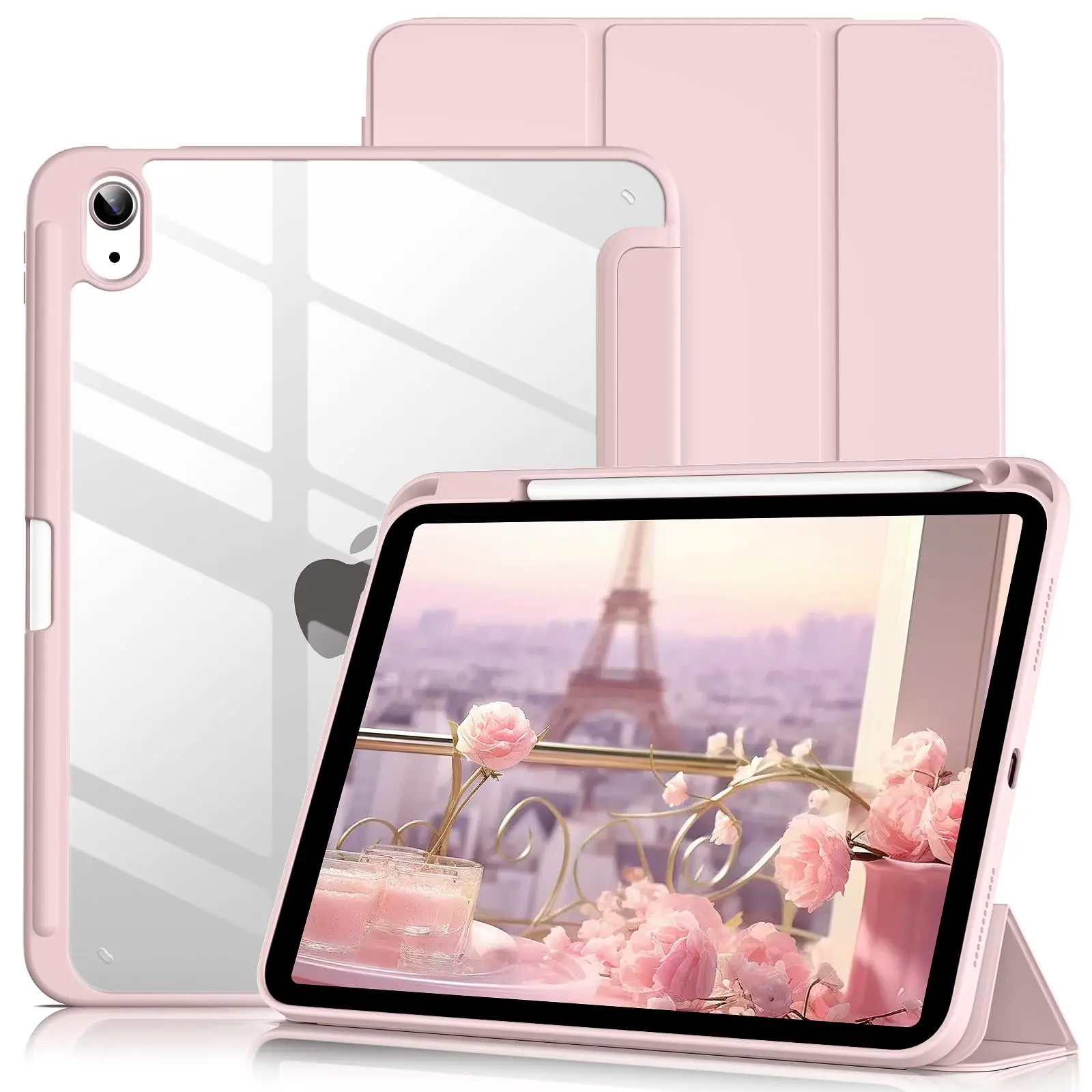 Premium iPad Case with Pencil Holder and Clear Back