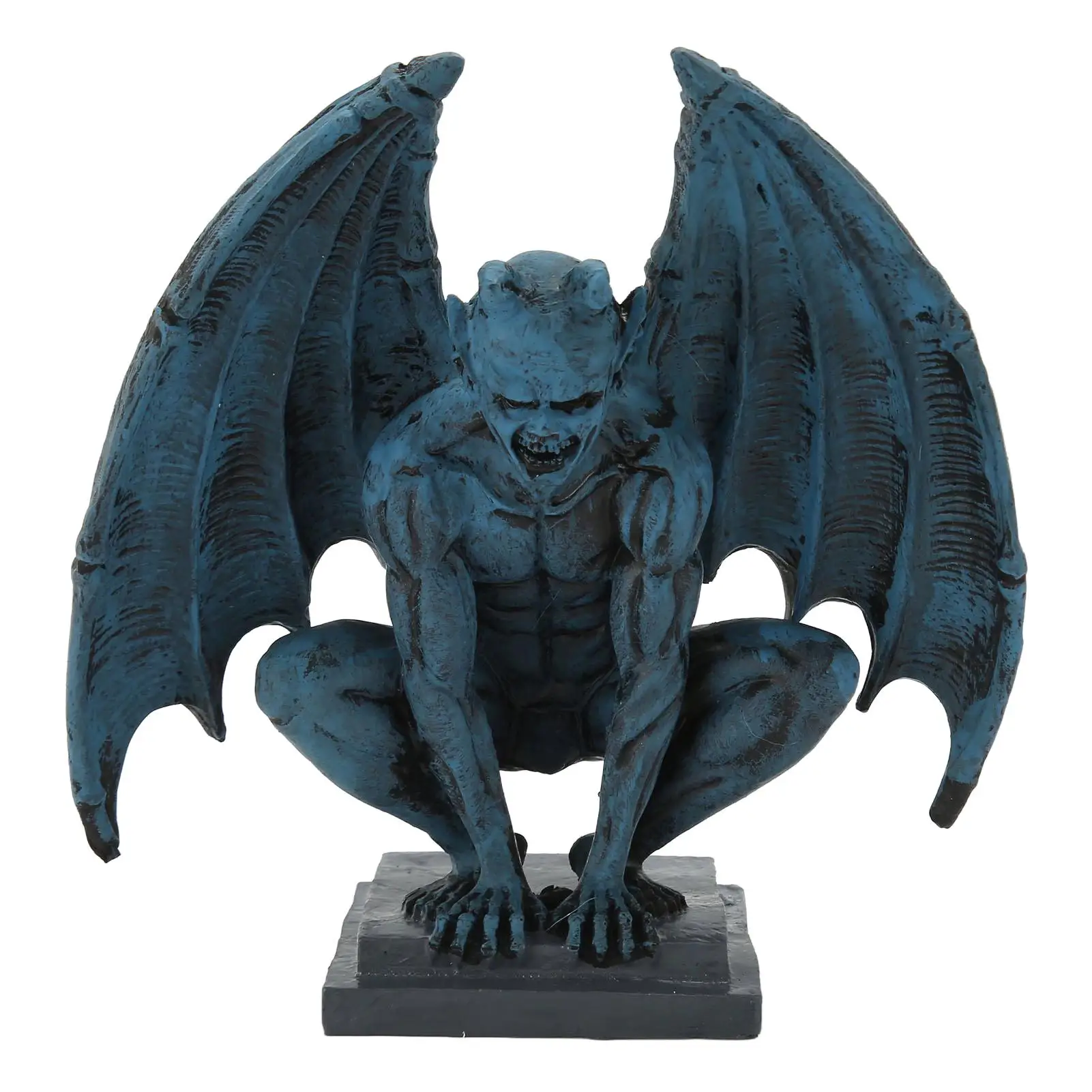 

Resin Gargoyle Statue Gothic Sculpture for Home Garden Yard Office Decor Blue