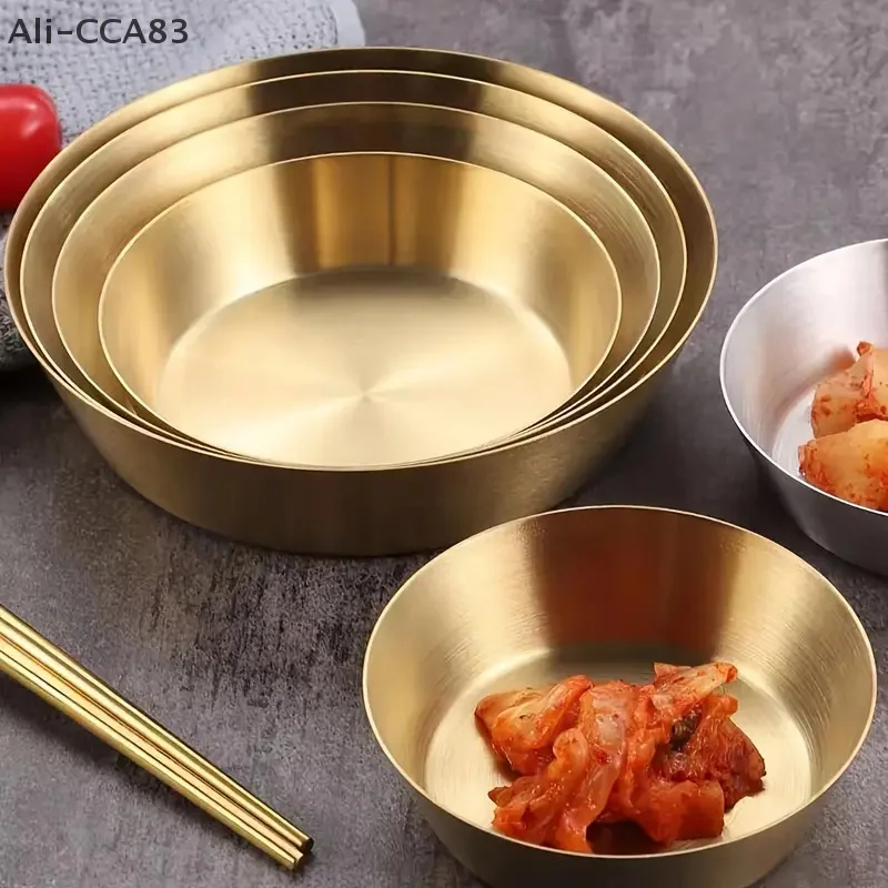 1Pc Stainless Steel Salad Bowl Cooking Plate Household Egg Beating Baking Kitchen Utensil Basin Kimchi Bowl Rice