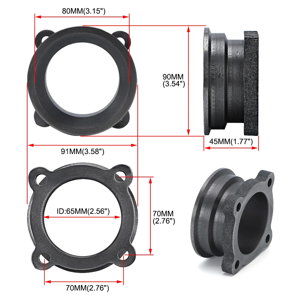 Bande V échappement Inox 3" Vers 4" Avec Pinces - Universelle Pour Tuning Auto