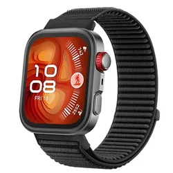 Premium Nylon Strap for Sport Smartwatches - Replacement Wristband Bracelet (Black 02)