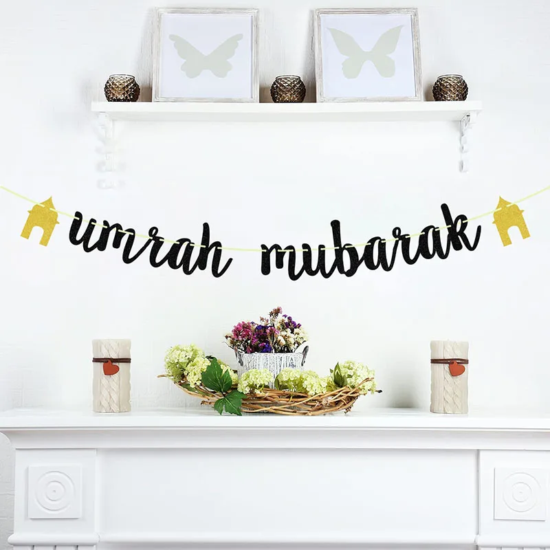 Umrah Mubarak Banner Eid Mubarak баннеры-Декорации для вечеринки Supply