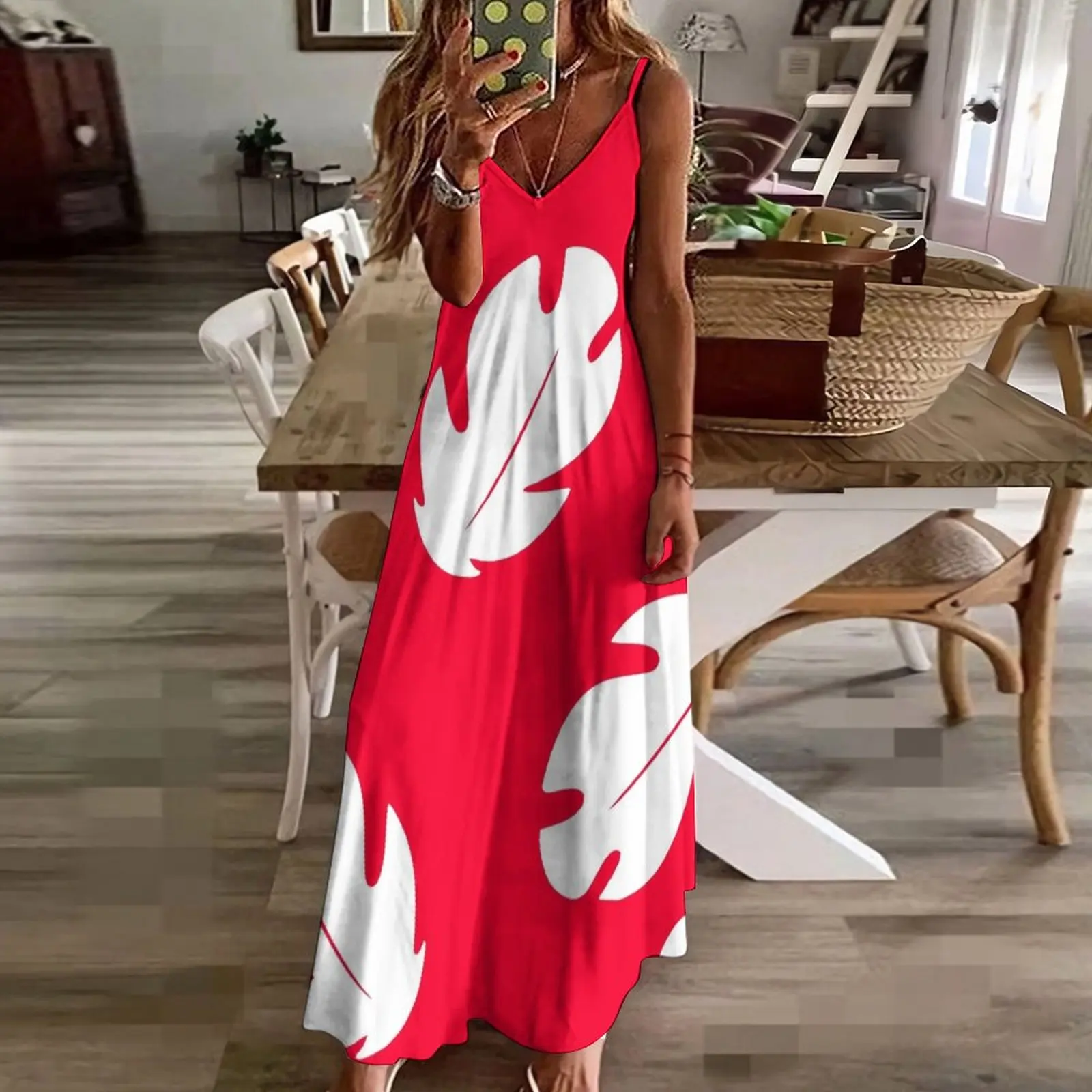Lilo Hawaiian Floral Leaves Sleeveless Dress sexy dress for