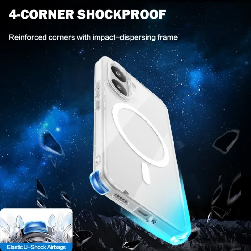 Magnetic Transparent Anti-Drop Phone Case - TPU+PC Hard Cover