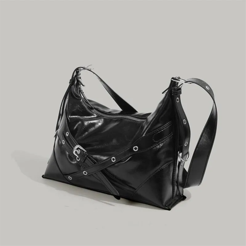 JIAERDI Hot Girls Black Underarm Shoulder Bags Female Fashionable Casual Crossbody Bags Female Versatile Messenger Bag 2025 New