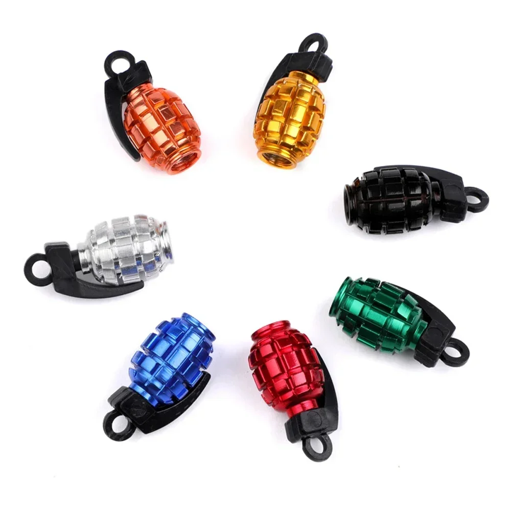 4pcs Aluminum Grenade Tire Valve Caps - Air Dust Covers