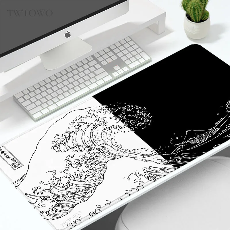 Mouse Pad xl Antiderrapante Borracha Natural para Teclado Mecânico xl Preto e Branco - Imagem 6