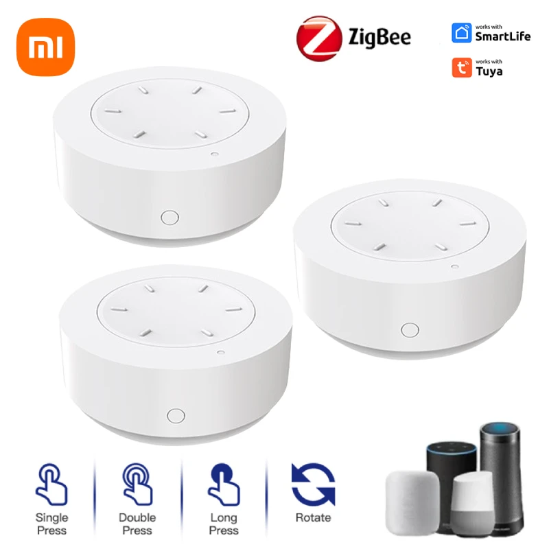 

Умный кнопочный переключатель Xiaomi Tuya ZigBee, беспроводной пульт дистанционного управления, управление кнопками вкл/выкл, несколько сцен