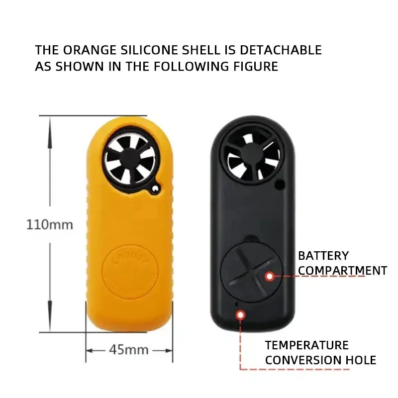 GM816 Digital Anemometer 30m/s Pocket Wind Speed Gauge Meter LCD Mini Wind Meter Speed Temperature Measure Data Hold